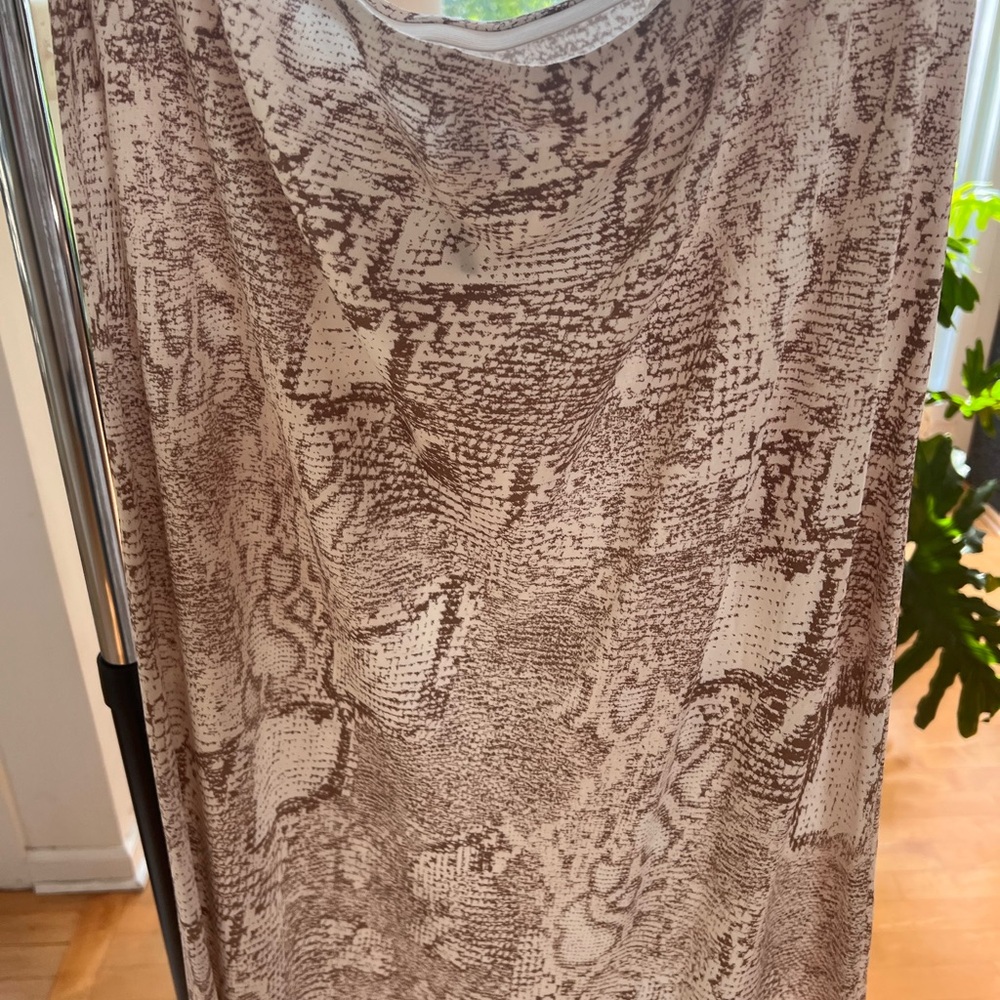 Anthropologie Tilda Maxi Slip Skirt in Ivory Snake Print